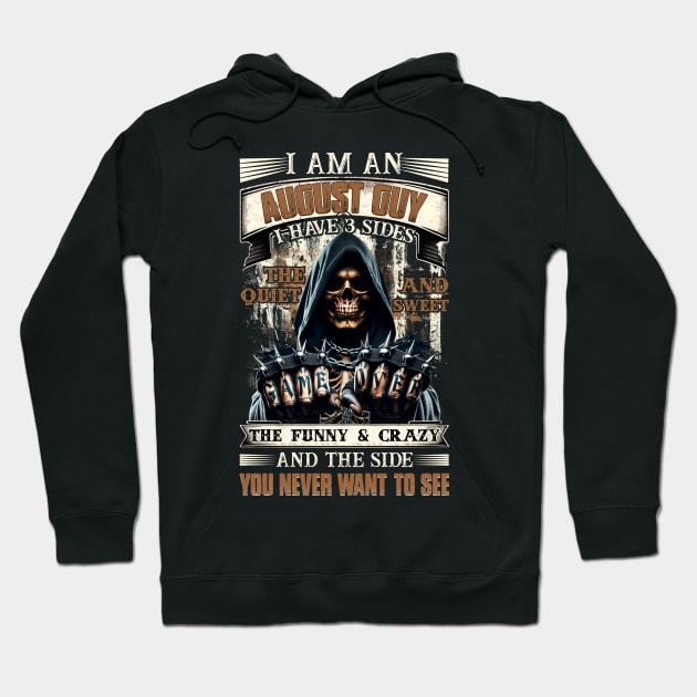 Skull I'm An April Guy I Have 3 Sides Birthday The Quiet & Sweet The Funny & Crazy Hoodie by Buleskulls 